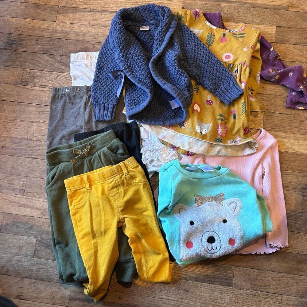 Baby girl bundle 10 items long sleeve pants size 18M